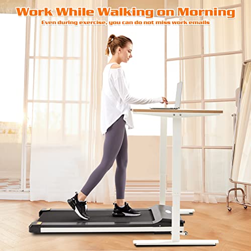 Image of Under Desk Portable Walking Pad Flat Slim Treadmill with LED Display & Sport APP for Home and Office Without Assembling
