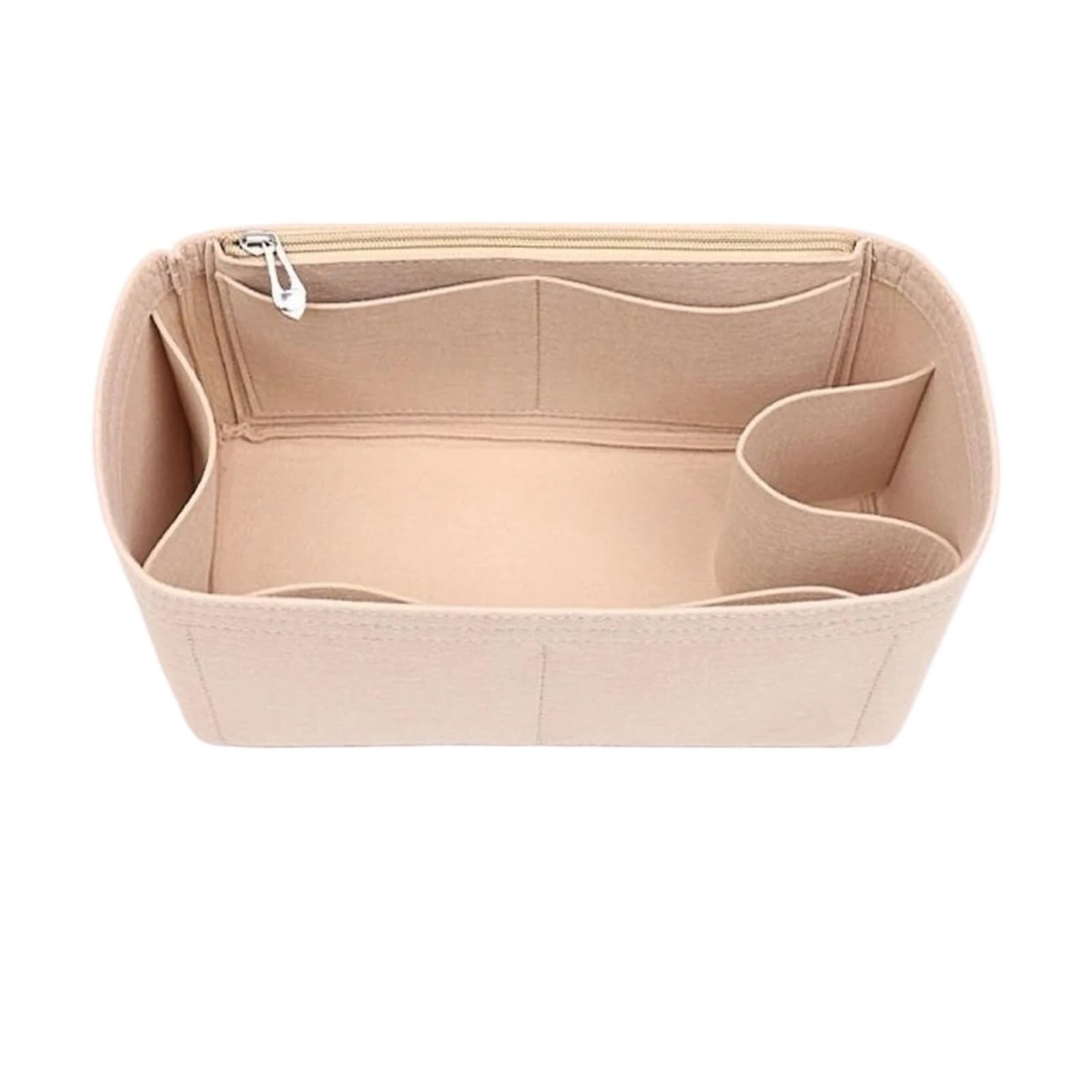 HUWOYG Purse Organizer Inserts Felt HandBag And Tote Bag Insert For Wallet Organizer(Beige,L)