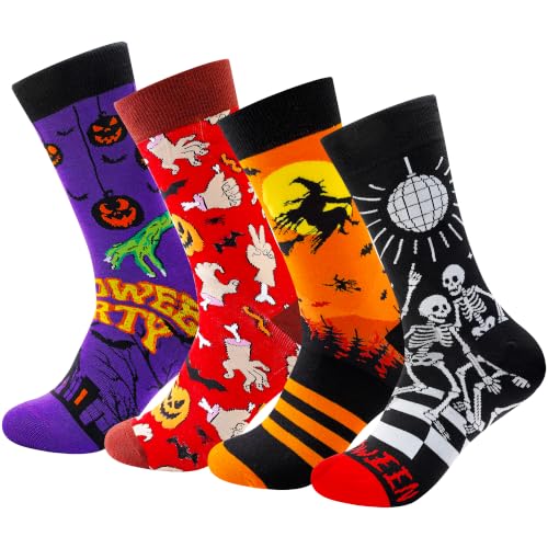Halloween Socks Men, Halloween Gifts for Men Boys, Pumpkin Skeleton Socks - image 1