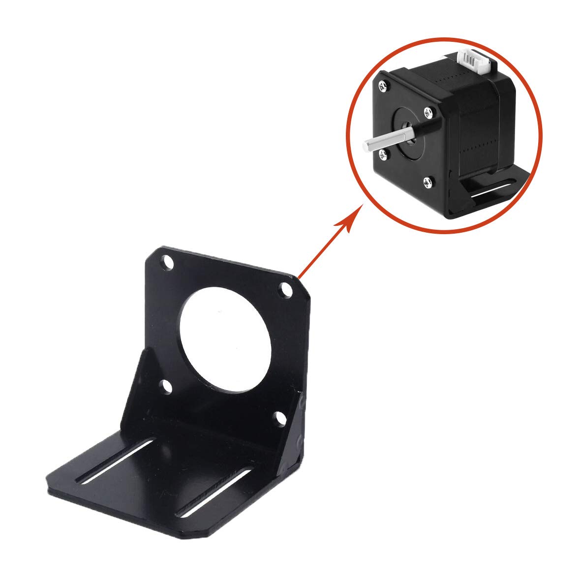 RATTMMOTOR Nema 23 Lot de 4 supports de moteur pas à pas plats de 57 l avec vis en aluminium/acier, NEMA 23 (4 pièces)