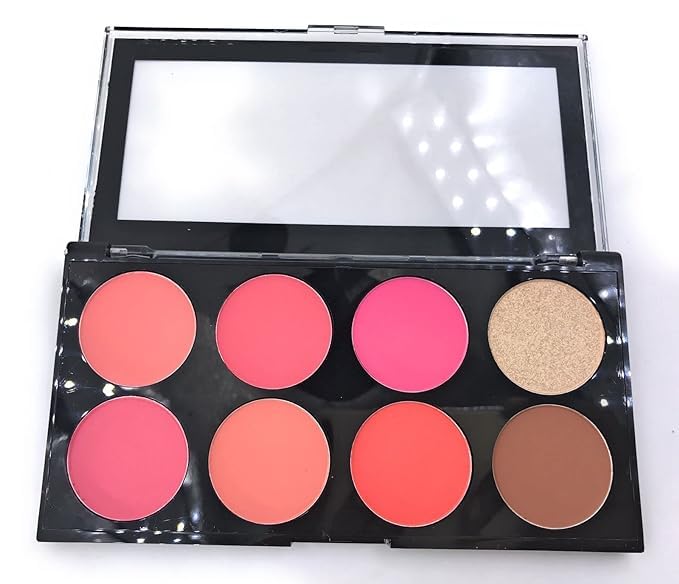 Image of Blush Palette, Highly Pigmented & Long Lasting, Matte Mineral Blush Powder Bright Shimmer Pro HD Face Blush,Contour and Highlighter (Multicolor, 002)