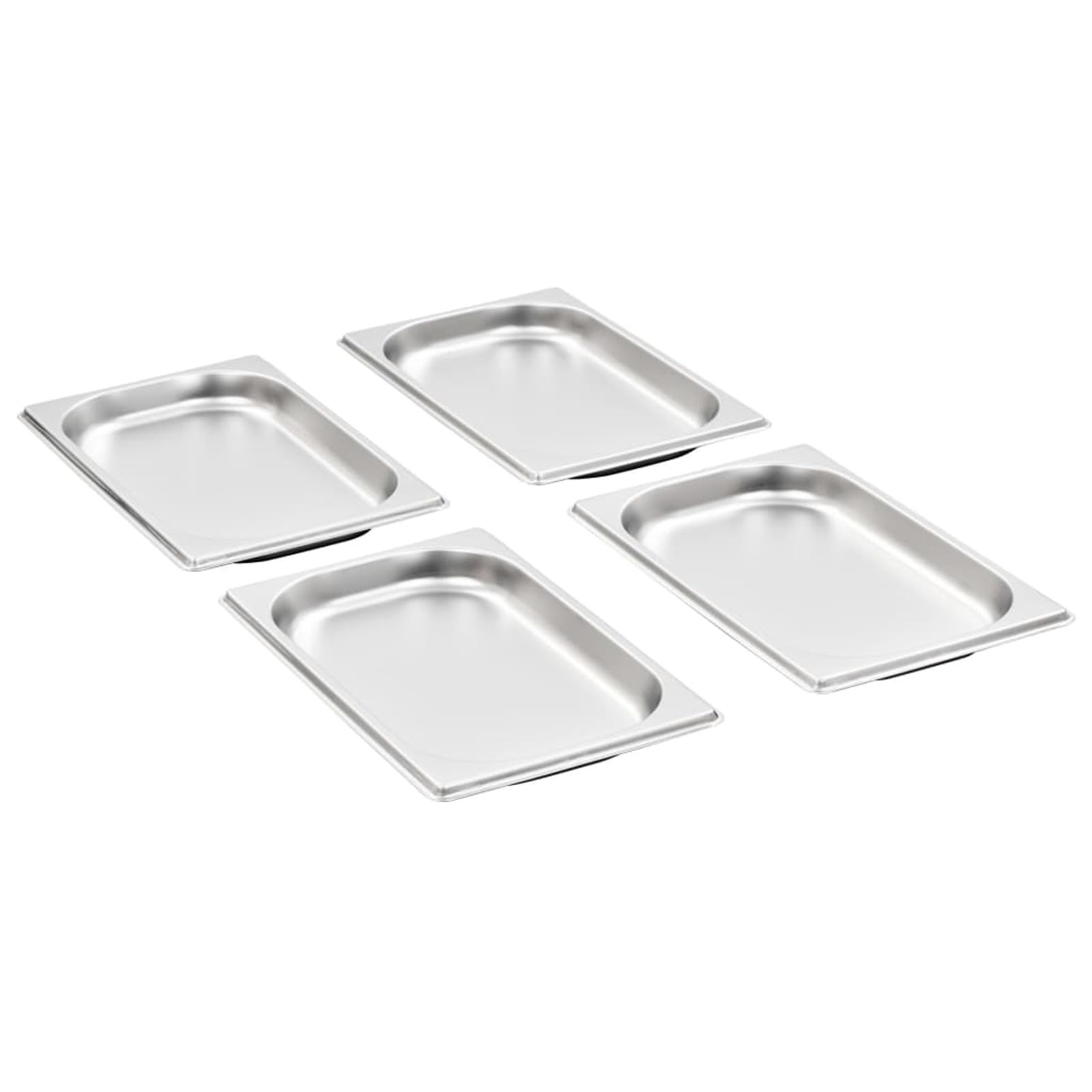 Brokky Contenitori Gastronorm 12 pz GN 1/4 20 mm in Acciaio Inox-Contenitore, Acciaio Inossidabile Contenitore gastronorm