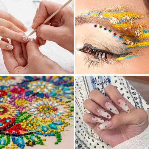 Ttsam 206641 2400 Pieces Flat Back Rhinestones Colorful Round Glass Gems For Nail Art & Face Makeup Flatback Crystal Rhinestone thumb #6