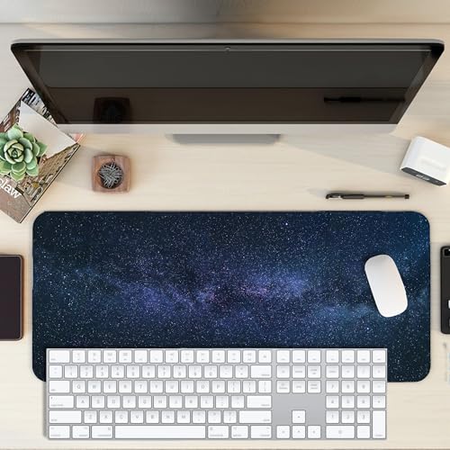 Image of Space Combo XL Extended Gaming Mouse Pad | XXL Large Desk Mat 60x30cm for Laptop & PC | Non-Slip Rubber Base, Waterproof, Durable & Smooth Surface | Office, Gaming & Study, asthetic
