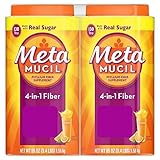 Metamucil, 4-in-1 Fiber with Real Sugar, Orange Flavor, 55oz, 3.44 Pound (Pack of 2)