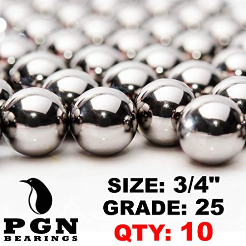 PGN - 3/4" Inch (0.75") Precision Chrome Steel Bearing Balls G25 (10 PCS)