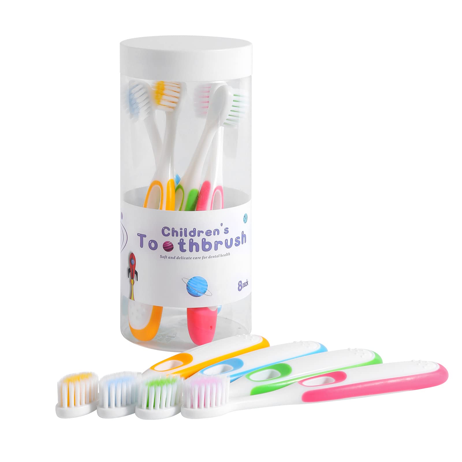 Mokoala [8-Pack] Kids Toothbrush Set for Age 3-12 Years, Extra Soft Bristles for Sensitive Teeth with Easy Grip Handle- Great Gift for Kids