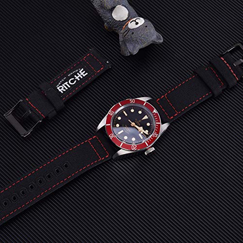 Image of Ritche Christmas Gift Canvas Vintage Quick Release Watch Band 18mm 20mm 22mm 24mm Replacement Watch Straps for Men Women, White Elephant Gifts, Stocking Stuffers for Men, Father's Day gifts