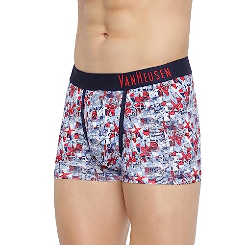 Image of Van Heusen Men's Cotton Trunk - Pack of 1 | Contoured pouch for support | Antibacterial Briefs | Sweat Absorbant | Moistue Wicking | Breathable Everyday Underwear | Long Lasting Color| Fun Prints | Style 10051