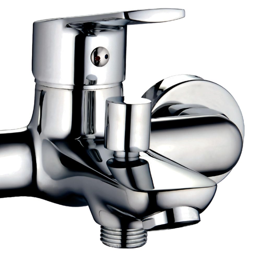 Grifo monomando de bañera SIO con desviador 2 vías, equipo de ducha de mano, soporte y flexo. Fabricado en latón cromado brillo. Incluye cartucho, excéntricas y embellecedores. Repuestos garantizados