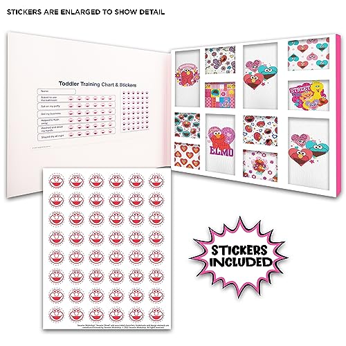 Sesame Street Girls 12pk Countdown Box of 100% Cotton Toddler Panty with Success Chart & Stickers for Potty Training Fun3