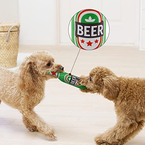 vsshe Bierflaschen-Plüschtiere, 1 Packung Haustier Plüsch Quietschendes Hundespielzeug, Champagnerform Hund Quietschendes Kauspielzeug, Interaktives Sicheres Puppenspiel, Hunde Geburtstagsspielzeug