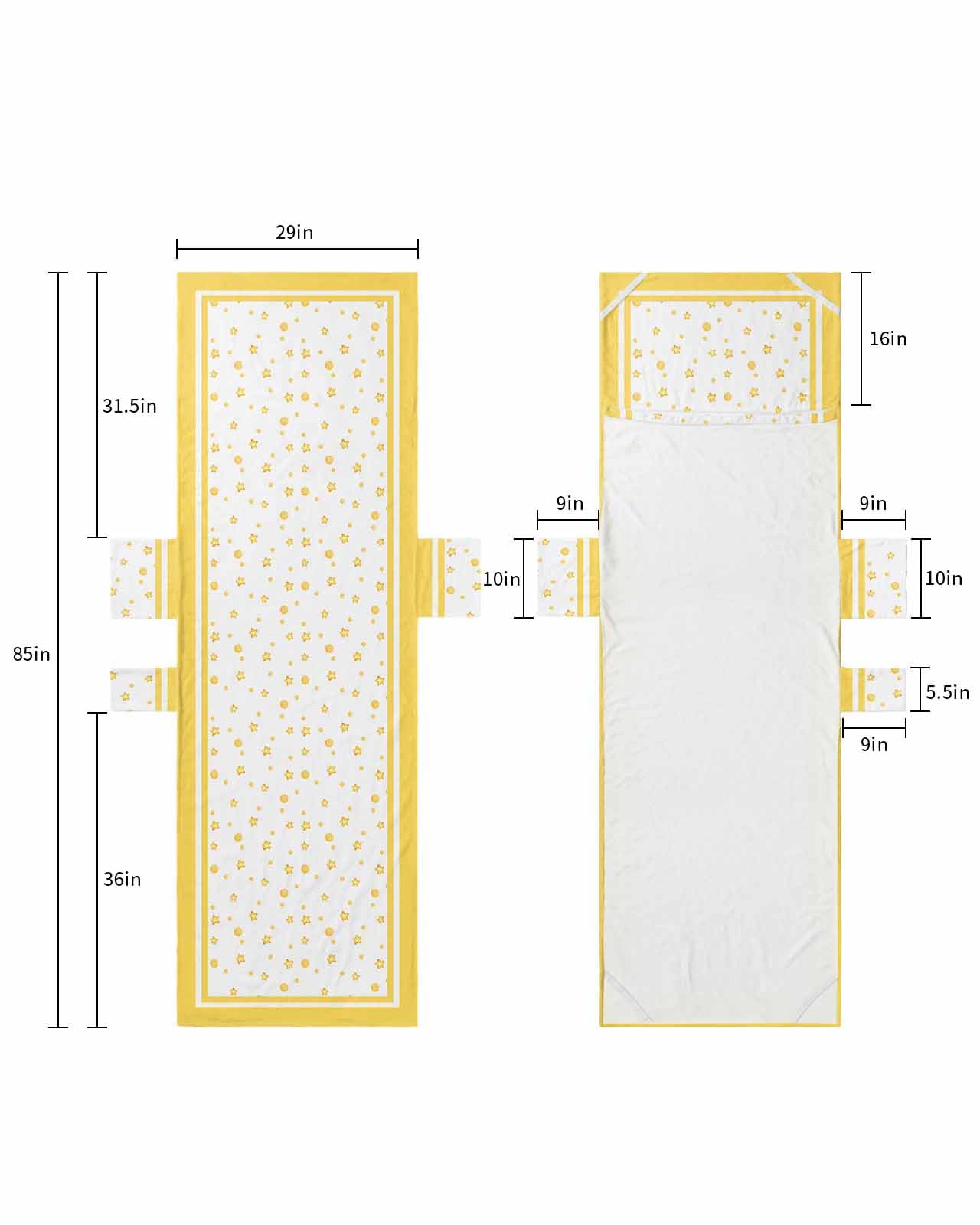 Yellow Star Beach Lounge Chair Towel Cover, Soft Chaise Lounge Towel with Side Pockets Patio Pool Chairs Cover for Beach/Pool Sunbathing 29x85 Watercolor Yellow Polka Dots
