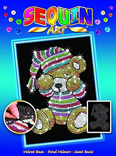Sequin Art Blue, Sleepy Teddy, Sparkling Arts and Crafts Picture Kit, Creative Crafts