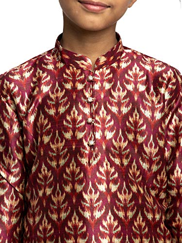 Image of KRAFT INDIA Boys Silk Print Kurta Churidar