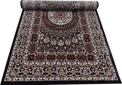Image of Kashmiri Design Thick n Soft Bedside Runner Carpets for Home Living Room Bedroom Drawing Room Hall 5x7 Feet Blue Colour