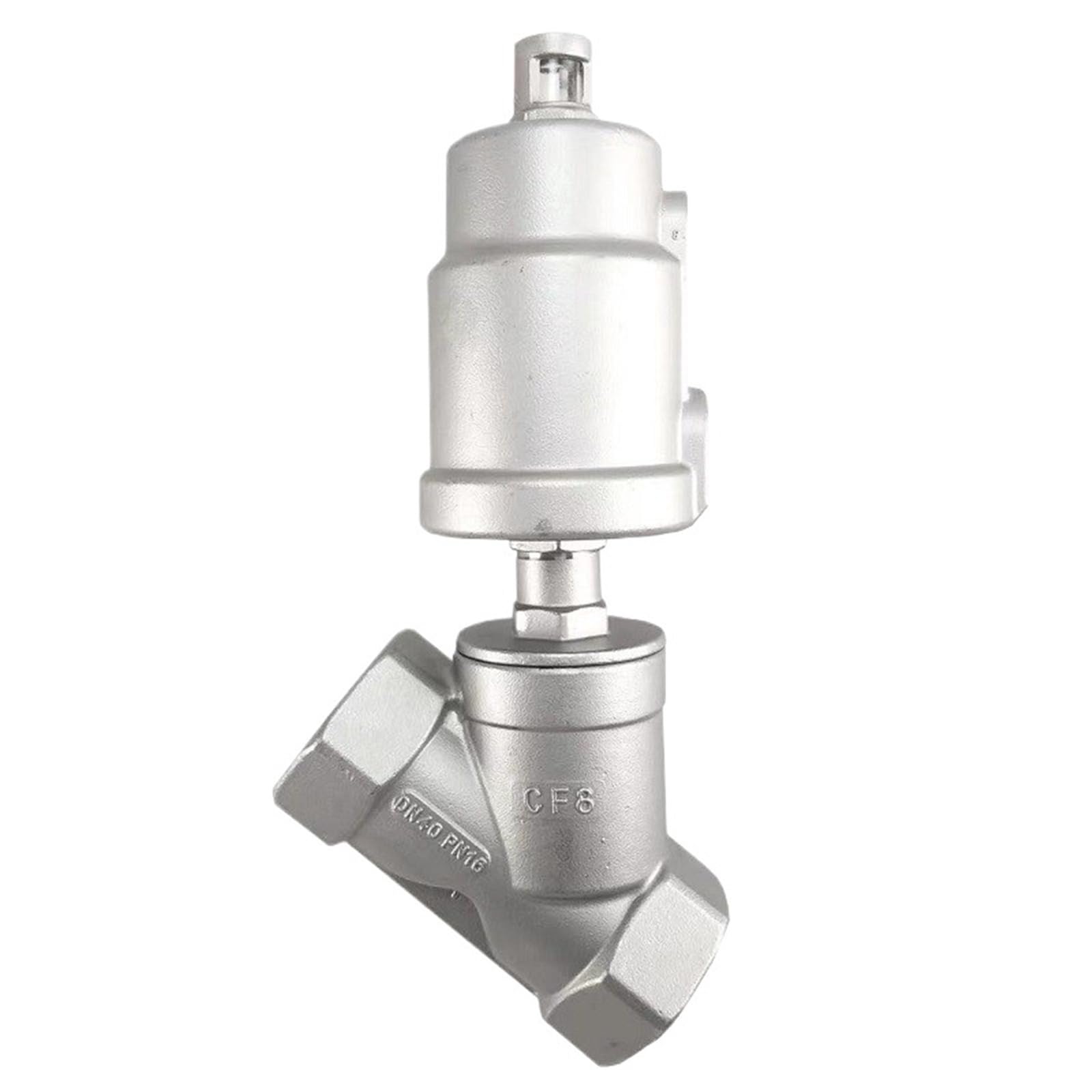 Vanne à siège incliné DN40 inox pour circuits vapeur industriels