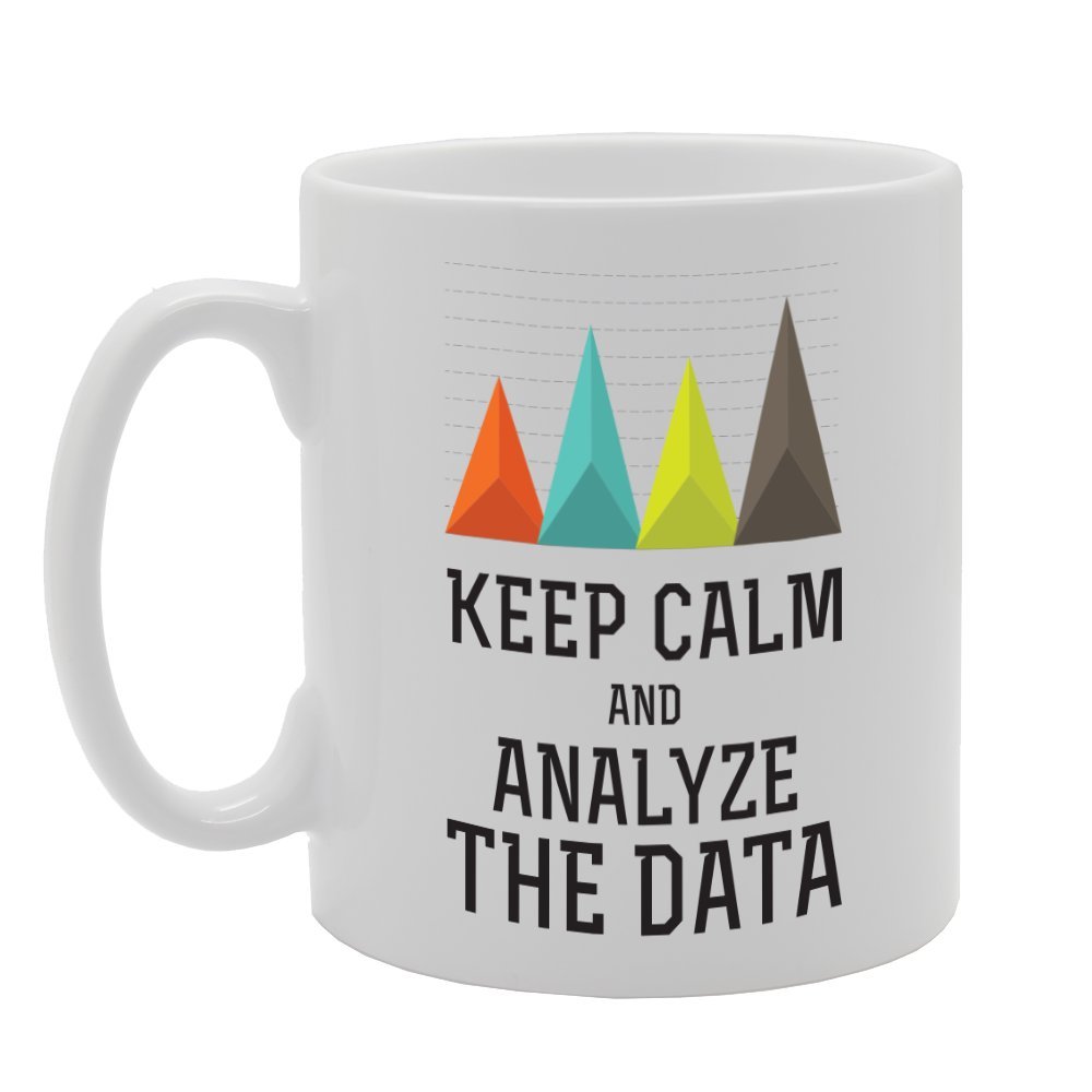 Coralgraph Inc Men's White Mg3494 Keep Calm And Analyze The Data Novelty Gift Printed Tea Coffee Ceramic Mug