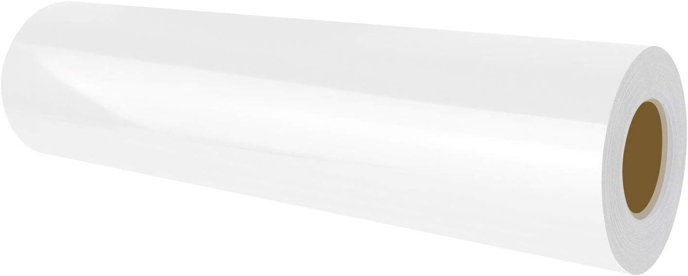 HTVRONT White HTV Heat Transfer Vinyl Roll - 12" x 45ft White HTV Vinyl for Shirts - Easy to Cut & Weed Iron on Vinyl for Clothes (White)