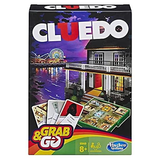 Hasbro Gaming Grab & Go, Cluedo, Juegos de Detectives, Formato Viaje, Acertijo, Fiestas con Familia y Amigos, Multijugador, Imaginar Villanos, Regalo para Niños y Niñas, Juego de Mesa | Ya disponible en tu tienda friki favorita! En mundofriki.es!