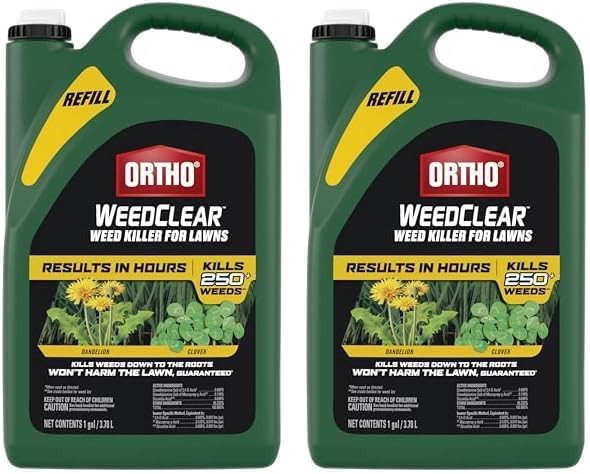 Ortho WeedClear herbicida para césped recarga, no daña el césped (cuando se utiliza según las indicaciones), mata el diente de león y el trébol, 1