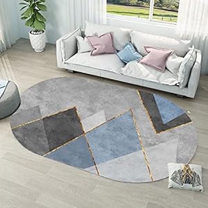Tappeti Design Ovale Tapijten Voor Woonkamer Vloerkleed 150x180cm Mode Grijs Blauw Zwart Piek Verguld, voor Woonkamer Speelkamer Slaapkamer Bal Baby Baby Kruipen