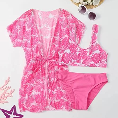 Girls 3 Swimsuits Green Floral Prints Bikini Bathing Suit Briefs Girls Bikini Girls Bathing Suit2