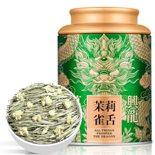 Queshe-Té De Jazmín | Té Verde Pre-Qingming | Sin Aditivos | Rico Aroma Té Chino Puro De Hojas Sueltas 125g / 4,40oz