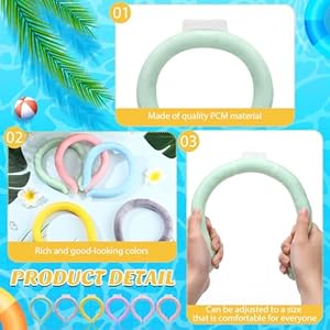 12 pcs cooling neck wraps reusable ice neck cooler wearable ice packs tube ice collar ring hands free gel freeze below 78 fahrenheit for hot weather summer outdoor heat dissipation  urban country home decor