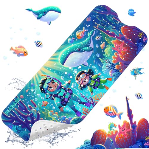 XIYUNTE Badewannenmatte Kinder Meerjuwel 100x40cm
