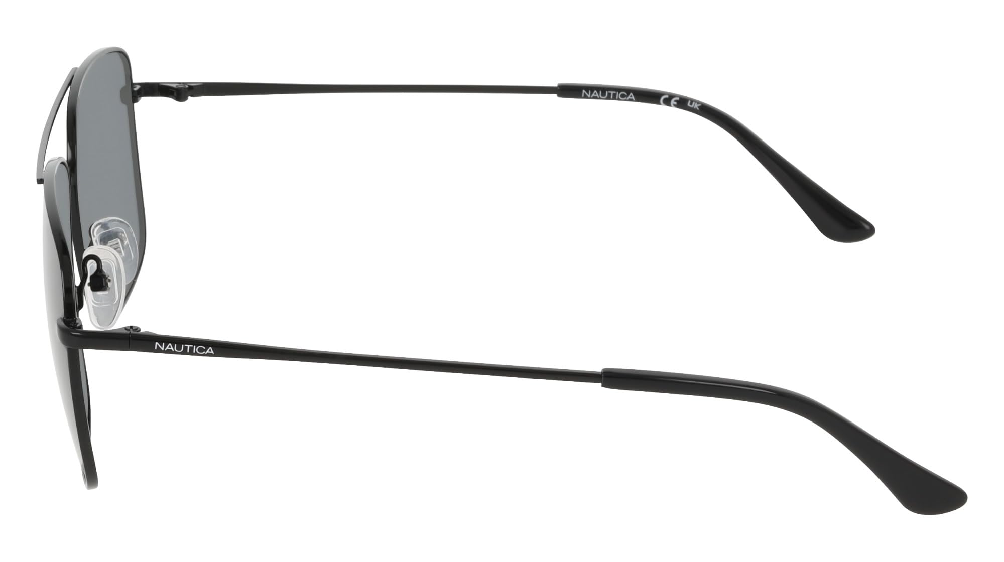 Nautica Men's Sunglasses N112SP - Black with Solid Smoke Polarized Lens