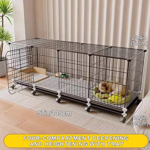 Cage pour chat avec toilettes intégrées et roulettes mobiles pour petit chien - 2
