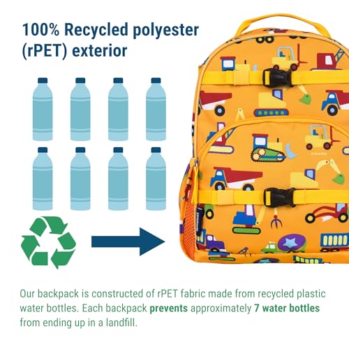 Image of Wildkin Kids Backpack for Boys & Girls, ECO rPET Recycled Lightweight Bookbag with Padded Straps
