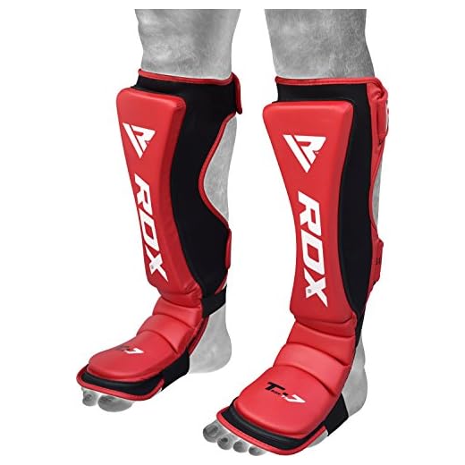 RDX Espinilleras Kick Boxing Maya Cuero Shin Gel Empeine Pads MMA Quijotes Foot Muay Thai