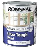 Ronseal RSLSWUTGP750 Stays ULT/Tough Gloss Paint, White, 750 ml