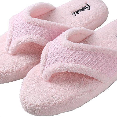 Women's Cozy Plush Microfiber Spa House Thong Slippers4