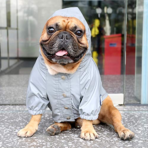 iChoue-Dog-Cold-Weather-Coats-Reflective-Safety-Jackets-Water-Resistant-Raincoats-All-Made-Up-of-High-Reflection-Fabric-Keep-Dogs-Visible-for-French-English-Bulldog-Bully-Pitbull-SilverySize-XL - Cucciolini Doodles iChoue-Dog-Cold-Weather-Coats-Reflective-Safety-Jackets-Water-Resistant-Raincoats-All-Made-Up-of-High-Reflection-Fabric-Keep-Dogs-Visible-for-French-English-Bulldog-Bully-Pitbull-SilverySize-XL