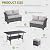 YOCONYO Patio Furniture Set, 7 Pieces Outdoor Dining Sets, All Weather Rattan Conversation Set Outdoor Dining Sectional Sofa with Large Dining Table, Ottoman (Grey-Light Grey, B-7 Pieces)