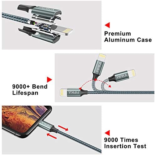 PIPIKA iPhone Charger Cable 1M/3.3FT Lightning Cable Nylon USB iPhone Charging Cable Compatible with iPhone 13/13 Pro Max/12/12 Mini/12 Pro/11/11 Pro/XS/XS Max/XR/X/8 Plus/7/6s/6 Plus/5c/SE/Air