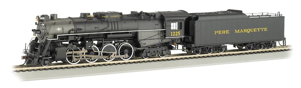 Bachmann 2-8-4 Berkshire スチーム機関車 & Tender - DCC サウンドバリュー搭載 PERE MARQUETTE #1225 - HOスケール