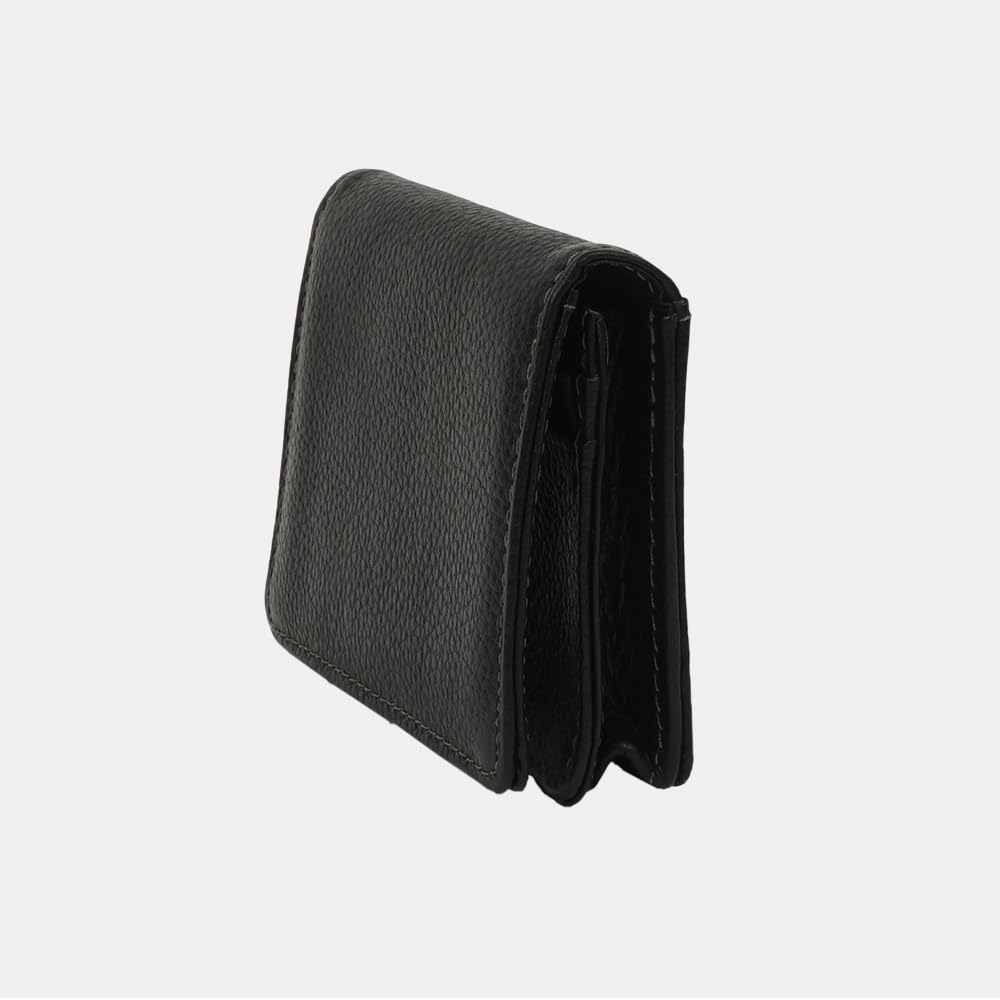 e-mono Business Card Holder, Pass Case, Genuine Leather, Men’s Coin Purse, Regular Holder, Card Case, Cowhide Leather - black -