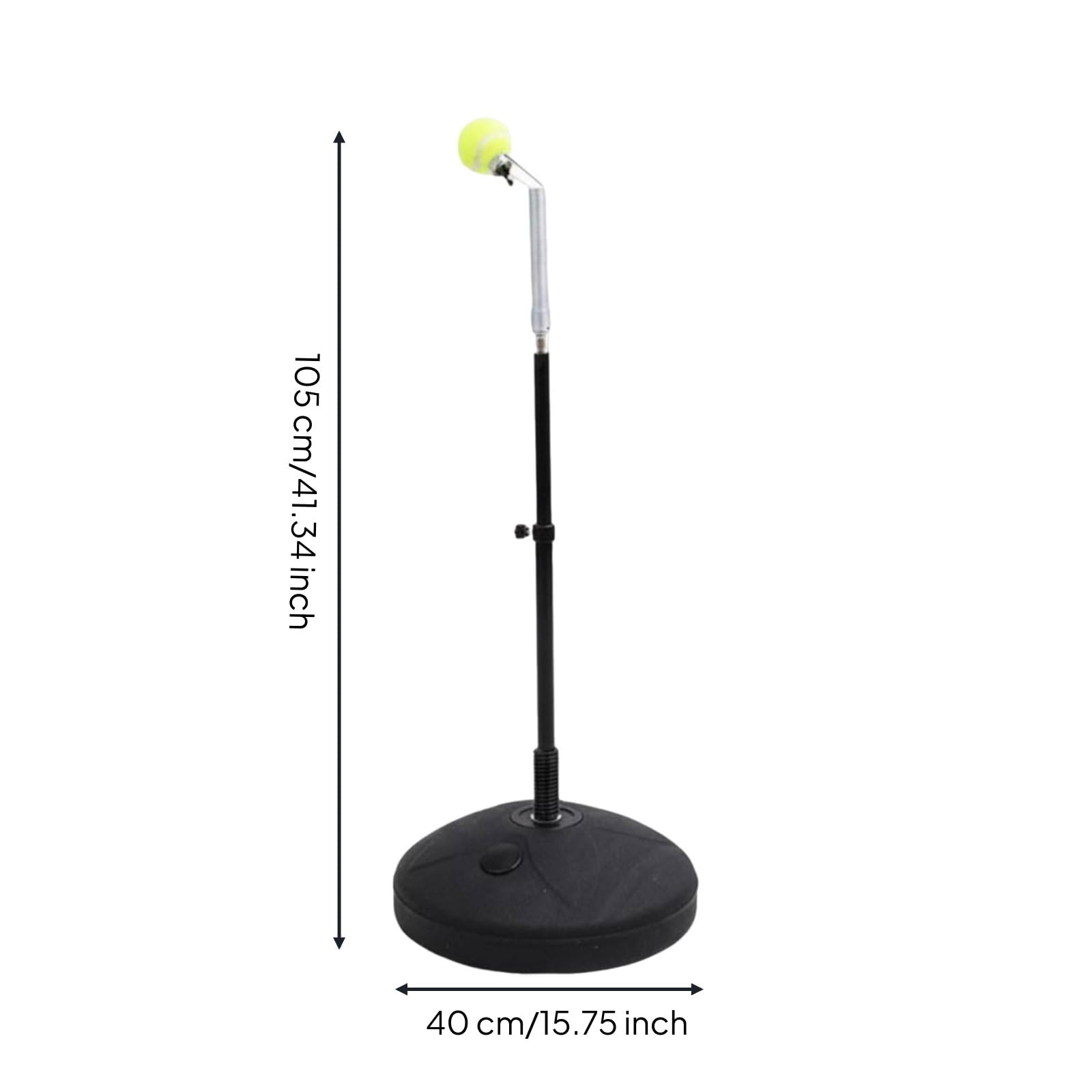 Tennis Allenatore Tennis Rebounder Portatile Ritorno Palla Collo Molla Acciaio Palo Telescopico Regolabile Base Riempibile Strumento Esercizi Footwork