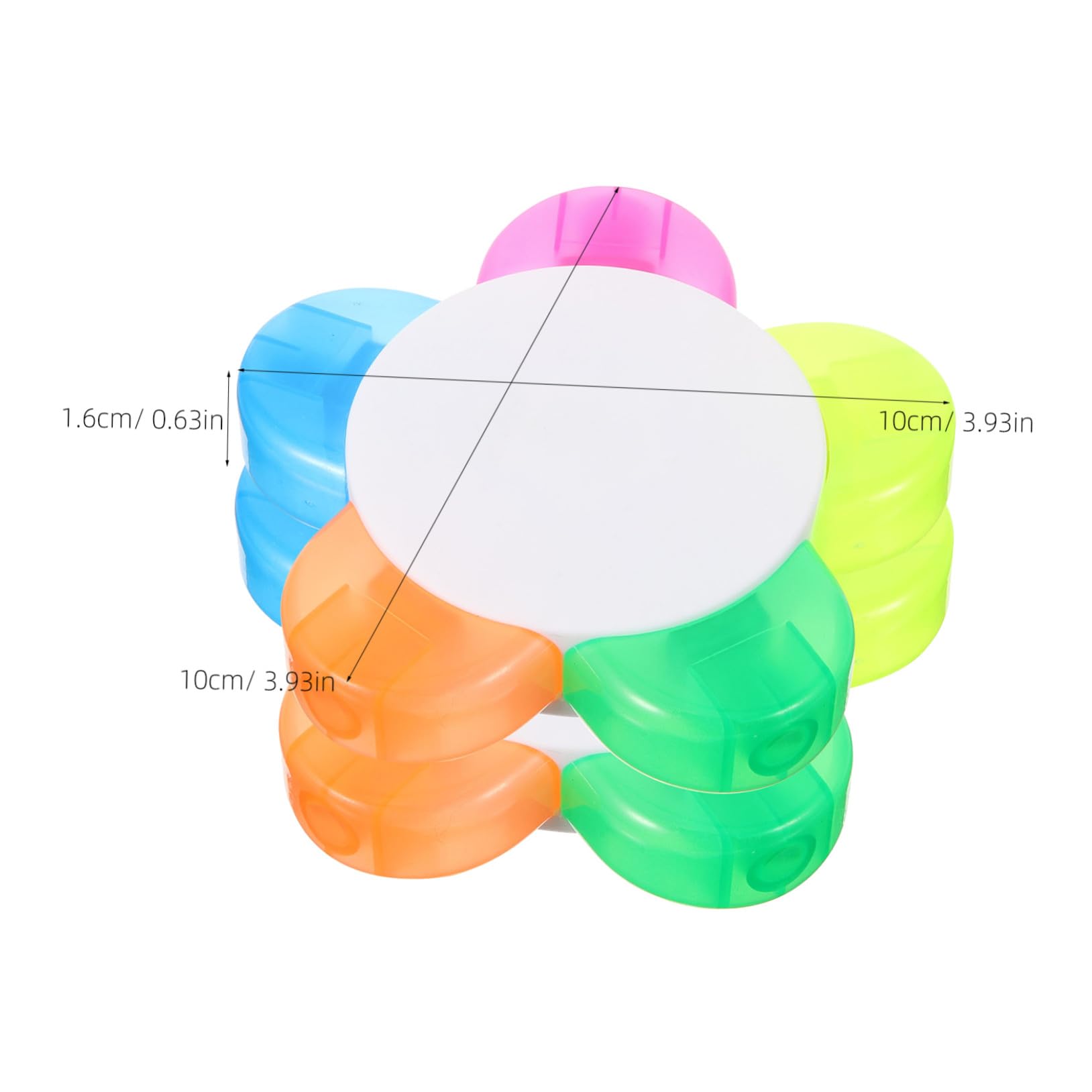 Housoutil 10 Stück Teiliges Blütenblatt-textmarker Fluoreszierende Pastell-highlighter mit Farbigen Petal-spitzen für Schule Büro Notizen Ästhetische Schreibwaren