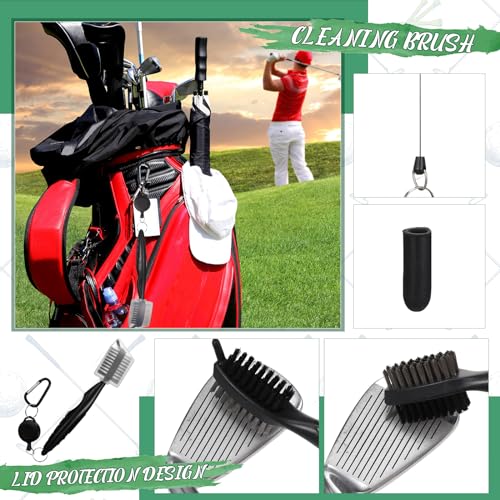 Syhood 21 Pcs Golf Accessories Set Golf Club Cleaning Kit Golf Towel, Cleaning Brush, Groove Sharpener, Divot Repair Tool, Golf Ball Alignment Kit Portable Golf Brush Tool Kits for Men or Women - Thumbnail 4