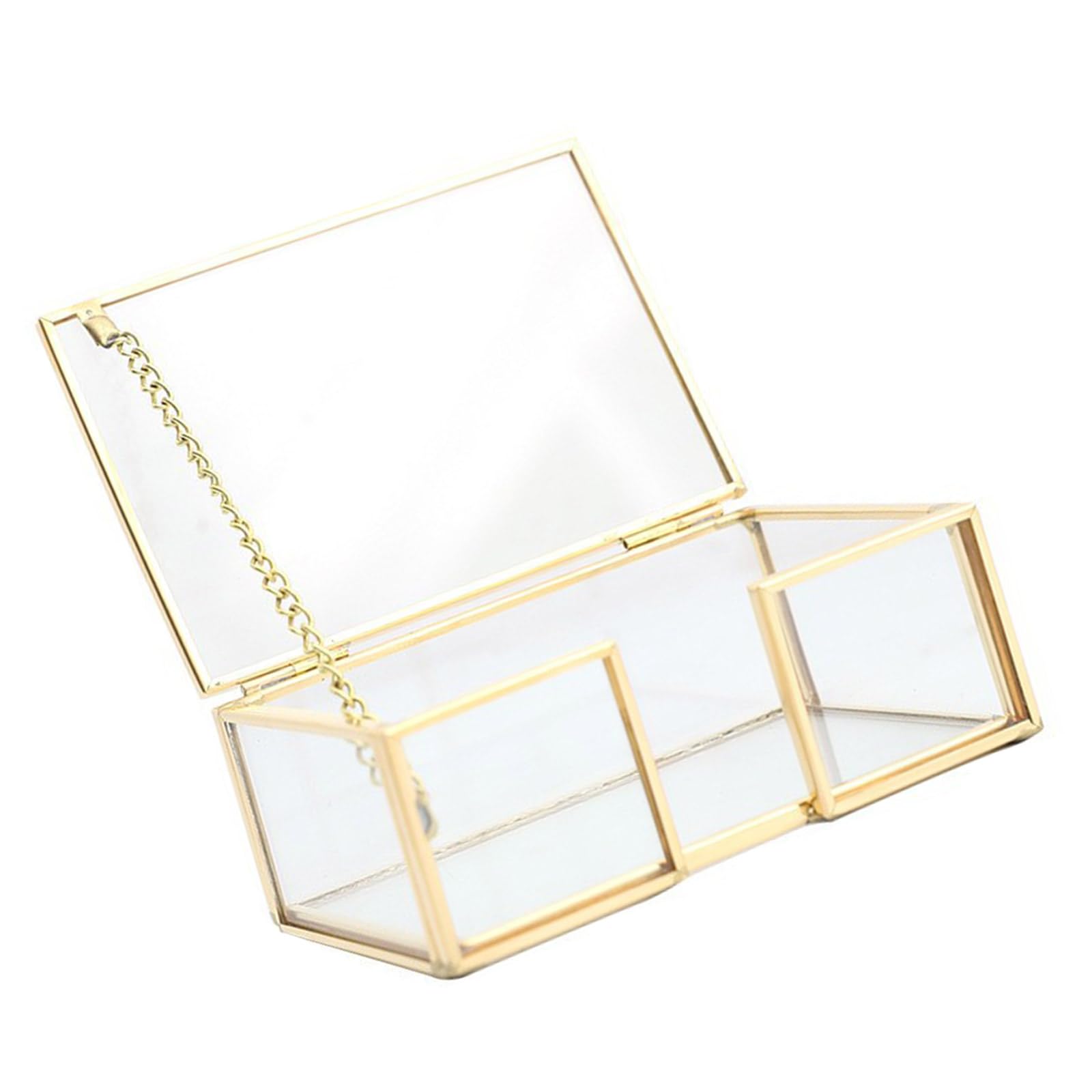 uikios Clear Glass Business Card Holder Desktop Business Card Organiser Storage Box for Desk Accessories 96x26x47mm Case Clear