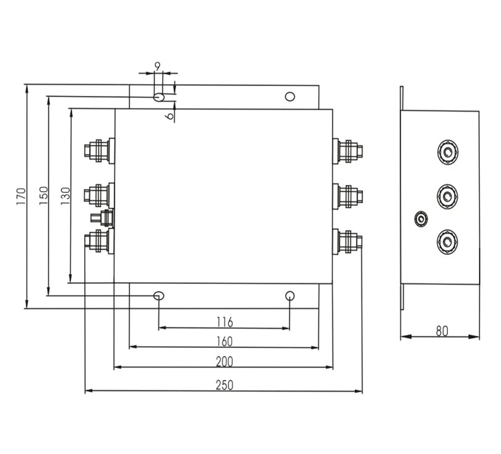 YTMJPQQJI 150A Ampere Power Filter DAC6-105A Three Phase AC Filter