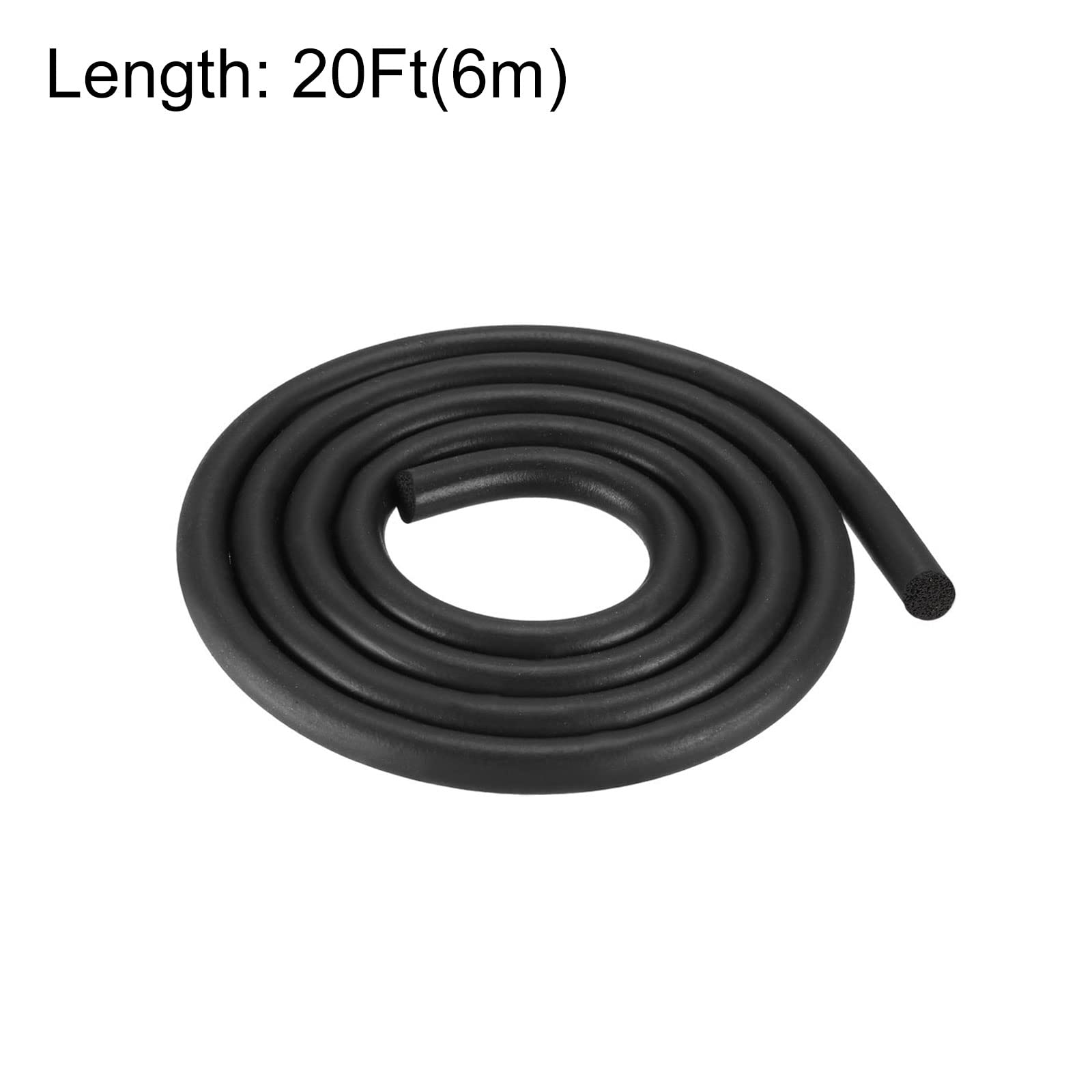 sourcing map Uszczelka z pianki gumowej 8 mm średnicy x 2 m długości, okrągła guma EPDM, osłony do samodzielnego uszczelnienia, łożyska wkładki, węże piankowe, rzemiosło, uszczelnienie domu