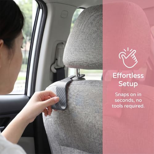 Image of 4PCS Car Seat Headrest Hooks, Auto Back Seat Hanger Holder, Durable Stylish Vehicle Organizer Universal Car Interior Accessories, Storage Hooks for Purses, Bags, Clothes (Carbon Fiber /Grey)