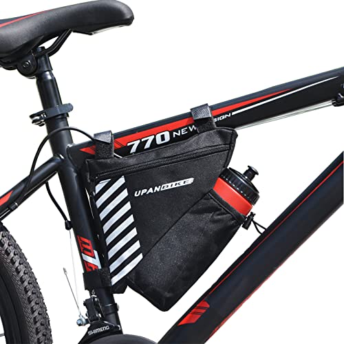 Sacoche de cadre triangulaire 1,5l polyester noir rangement vélo
