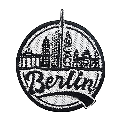 Toppa Berlino: i simboli della città più bella della Germania su una toppa come stemma. La torre della televisione e la Porta di Brandeburgo dello stato più bello.